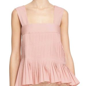 Tibi Pink Pleated Tank
